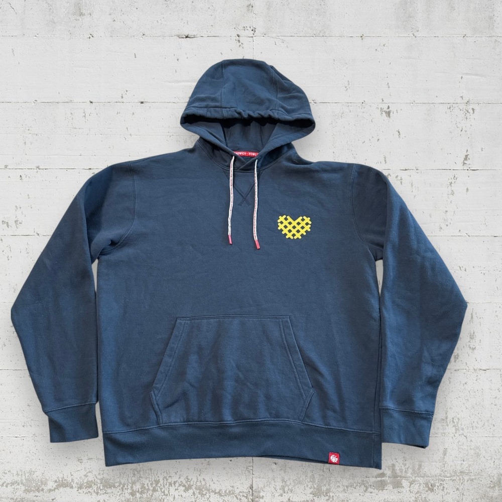 Chick-Fil-A Originals Blue Waffle Fry Heart Hoodie Sweatshirt Mens XL